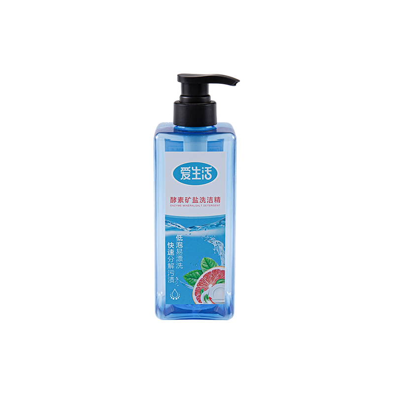600ml square transparent dishwashing liquid PET bottle